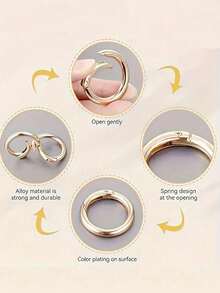 Flat Trigger Spring Snap O-Ring Metal Key Ring Round Buckle Suitable For Keychains, Bags, Wallets Keychain Hook Replacement Ring DIY Handmade Accessories - Spring Ring - View 3