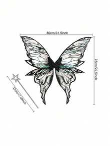 Adult Fairy Costume, Featuring Colorful Butterfly Wings And Magic Wand, Suitable For Halloween Role-Play, Themed Parties And Stage Performances - Multicolor - View 11