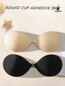 1 Pasang Bra Perekat Pengangkat Wanita, Bra Tak Terlihat Tanpa Punggung, Bra Silikon Perekat yang Dapat Digunakan Kembali, Cocok untuk Gaun Pengantin, Gaun Kerah V Dalam dan Pakaian Pesta - MultiWarna - View 2