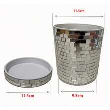 1pc Indoor Decor Disco Flower Pot, Disco Planter, Indoor Plant Succulent Pot, Mirror Vase, Suitable For Indoor And Outdoor Use, Mirror Plastic Flower Pot, Non- - Multi-color - View 8