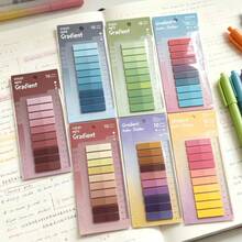 200pcs/Set Thickened Upgraded PET Material Index Sticky Notes, With Built-In Ruler, European Vintage Gradient Color Index Labels, Classification Labels, Suitable For Office Use, Book Annotation, File Indexing, Strong Adhesion And Not Easy To Fall Off, Office Daily Supplies, Student Marking Supplies, Book Page Dividers, Back To School Season Recommended, Back To School Season Recommended - one-size - View 8