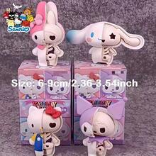 1/4 Pcs Sanrio Half Anatomy Hello Kitty Series Blind Box Figurines - Creative Cinnamoroll, Kuromi &Handcrafts, Desktop Ornaments [Hand-Painted Artwork With Slight Imperfections, Please Avoid Purchasing If Mind | - Multicolor - View 5