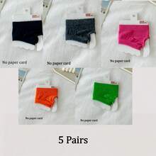 1/2/5 Pairs Women's Cotton Split Toe Socks, Solid Color Half Palm Socks. Anti-Friction Flip Flop Bikini Split Toe Socks. Hoof Socks, Two-Toe Socks - Multicolor - View 13