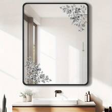 1pc Luxury Silver Floral Mirror Sticker, Home Mirror Decorative Decal, Floral Style Wall Sticker, Self-Adhesive Easy-Peel, High-End Space Atmosphere Decor - Multicolor - View 6