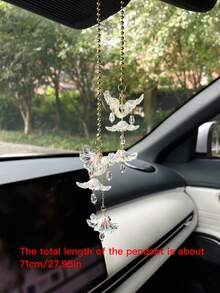 Flower Car Hanging Ornament, Creative Acrylic Material Colorful Transparent Flower Car Interior Hanging Decor, Rearview Mirror Pendant, Car Decoration - A - View 7