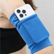 1pc Unisex Portable Sports Running Yoga Fitness Gear Key Card Storage Multifunctional Phone Arm Bag Sleeve Protector Wrist Bag Elbow Sleeve - Blue - View 14