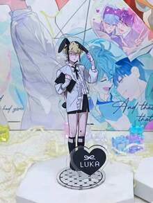 6pcs/1pc Cute Rabbit Boy Girl Acrylic Standee Set, Anime Style Character Display Figure, Gothic Cute Desktop Decoration, Girl Collection Gift - A - View 12
