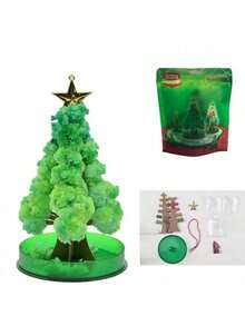 Magic Growing Paper Christmas Tree, Colorful Crystal Blossom Desktop Ornament, Fun Novelty Decor For Holiday Party Festival Present - Multicolor - View 4
