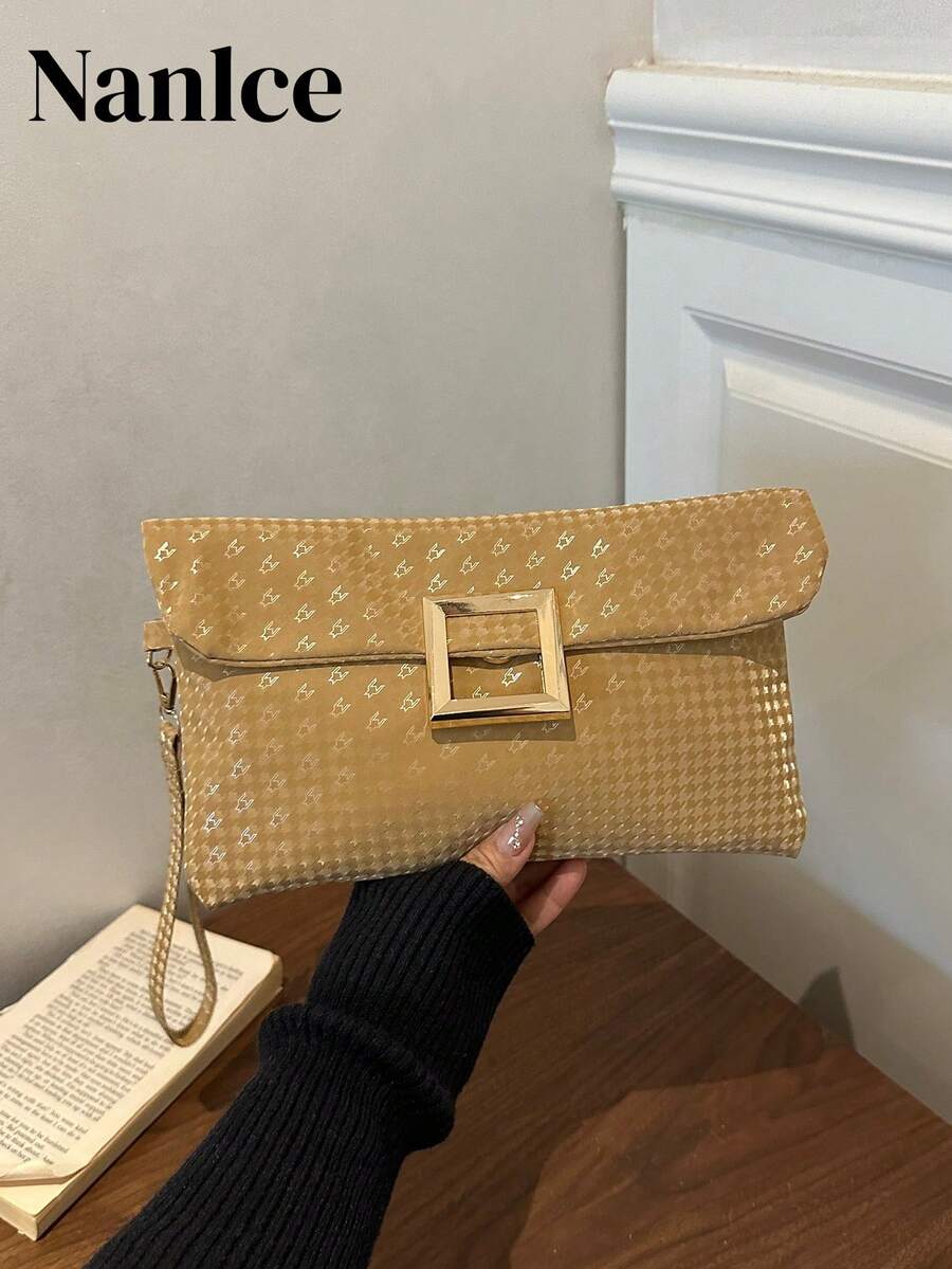 New Fashion Women's Envelope Bag, Versatile Solid Color Handbag, Large Capacity Casual Tote
