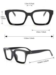 1 Pair Women's Leopard Print Bohemian Style Square Large Frame Transparent Glasses, Suitable For All Seasons - Multicolor - View 9