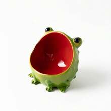 1pc Cute Frog Candy Tray, Funny Big Mouth Figurine, Suitable For Key Tray, Entryway Tabletop, Ceramic Frog Shaped Jewelry Dish Tray, Funny Candy Dish And Cookie Jar, Suitable For Home Kitchen Office Desktop Decoration - Multicolor - View 7