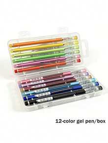12-Color Diamond Neutral Pen Set With Storage Box, 0.5mm Fine Tip Colored Pens, Smooth Writing Diary Pens, Suitable For Note-Taking, Drawing, Sketching, Bookkeeping, School And Office Supplies - Diamond Gel Pen Set - View 11