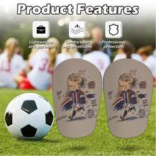 1 Pair Mini Football Shin Guards - Extra Small Unisex Protective Gear, Blue And White Cracked Ice Pattern Design, Slip-On Closure, Suitable For All Ages, Football Accessories | Modern Sports Equipment | Lightweight Design, Mini Shin Guards - Multicolor - View 1