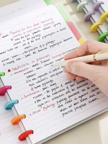 1pc A5 New Colorful Portable Student Notebook, 160 Pages Lined Loose-Leaf Removable Notepad With Divider Pages, Mushroom-Shaped Snap Closure, Spiral Binding, DIY Matte Cover, Minimalist Fashion High-Value, Suitable For School Office Supplies, Learning Supplies Meeting Notebook, Back To School, Perfect Gift For Students - Rectangle - View 1
