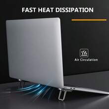 TRTY 2 cái giá đỡ tản nhiệt laptop nhựa gấp gọn trong suốt, kèm chổi vệ sinh bàn phím, giá nâng chiều cao laptop công thái học di động chống trượt, phù hợp cho mọi laptop, bàn phím, máy tính, phụ kiện bàn làm việc văn phòng đa năng - Xem 7