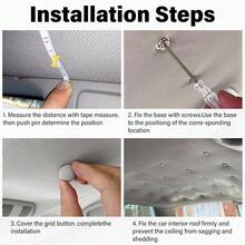 50 Set Car Roof Headliner Repair Kit, Car Ceiling Fabric Repair Kit 202 Pcs Auto Roof Snap Rivets Retainer Nterior Ceiling Cloth Fixing Repair With Installation (Black Grid) - A - View 6