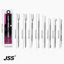 JSS. JSS RSCP1~6 Pendorong Kutikula Dua Ujung Gaya Rusia, Alat Penghapus Kutikula Kuku Stainless Steel untuk Salon Kuku dan Penggunaan di Rumah - Perak - View 2