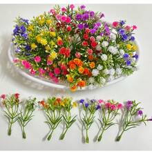20/60/100pcs Artificial Mini Floral Decorations, Suitable For Wedding And Birthday Party Decor, Model House Sculpture Scenes, Premium Miniature Models For Collectors And Event Planners, Applicable For Car,Balcony, Patio And Outdoor Garden Decoration - Multicolor - View 10