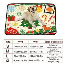 1pc Christmas Decoration Pet Mat, Dog Bed Pad, Home Pet Mat, Cute Cartoon Pet Mat, Pet Resting Pad, Machine Washable, Suitable For All Seasons - Multicolor - View 2