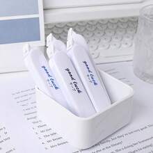 5pcs/Set INS Style Minimalist Transparent Correction Tape, White And Transparent Options, Long Strip Shape, Easier To Grip, Compact And Exquisite, Smooth And Easy To Use, Strong Coverage, PET Transparent Film Tape, Durable And Not Easily Broken, Recommended For Back To School Season, Suitable For Study And Office, Includes Flip Cover Protection, Smooth Operation Without Jamming - A27 Correction Tapes - View 9