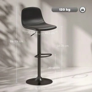 Seating for Dining pour la maison, noir, bonded leather, 40 x 44 x 104 cm - Multicolore - Voir 1