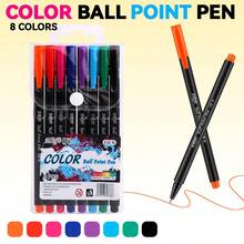 6/8/10/12pcs 1mm Colorful Oil-Based Markers, Student & Office Stationery Pens, Suitable For Crafts, Bookkeeping, Hand Drawing, Notebook Ballpoint Pens, Back To School - Multicolor - View 14