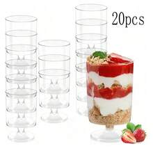 10/20 Pcs Mini Clear Dessert Cups, Mousse Cups, Pudding Cups, Fruit Ice Cream Cups, Perfect For Mousse, Pudding, Tiramisu And Other Desserts, Suitable For Parties, Weddings, Birthdays And Holiday Celebrations - Hand Wash Only - Multicolor - View 13