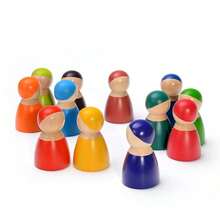 1 Set Wooden Rainbow Blocks Montessori Rainbow Arch Blocks With Figures And Balls, Children's Educational Stacking Toy For Kindergarten Early Education - Multicolor - View 11