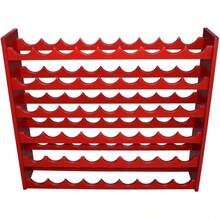 Cava de Madera de Pino para 54 Botellas Color Rojo 20x90x80 cm | Estante para Vino con Diseño Moderno, Elegante y Resistente | para Sala y Comedor | Fácil de Armar - Ver 3