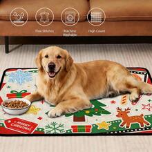 1pc Christmas Decoration Pet Mat, Dog Bed Pad, Home Pet Mat, Cute Cartoon Pet Mat, Pet Resting Pad, Machine Washable, Suitable For All Seasons - Multicolor - View 3