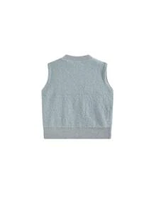 Áo len gile nữ phối màu phong cách thường ngày đa năng mặc hằng ngày - Xám - Xem 3