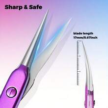 JSS. JSS Curved Cuticle Scissors Stainless Steel Gradient Color Sharp Nail Scissors Professional Manicure Tool Dead Skin Remover For Eyebrow Lash Facial Hair - Multicolor - View 8