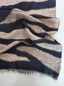 1pc New Zebra Print Scarf, Women's Muslim Hijab, Soft Breathable Long Scarf, Elegant Shawl, Fashionable Versatile Office Wrap - Multicolor - View 11