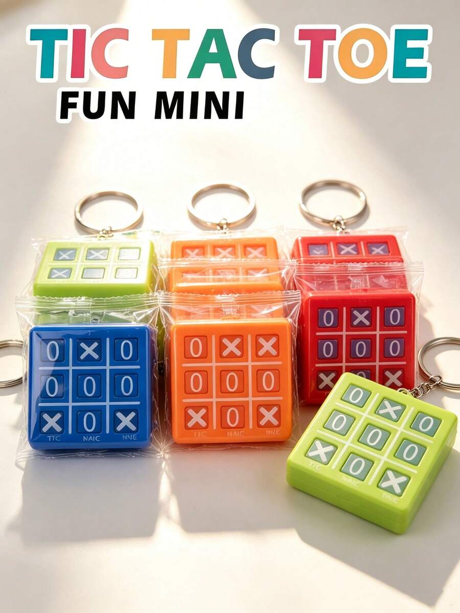 12pcs Gantungan Kunci Tic Tac Toe Mini, Mainan Permainan XO Saku Portabel, Gantungan Tas Ransel Plastik Warna-warni, Gantungan Kunci Puzzle Kecil, Suvenir Pesta & Hadiah Ulang Tahun Anak, Liontin Permainan Perjalanan Mini Lucu [6/3/1pc]