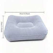 Household Inflatable Footrest, Portable Leg Support Pillow, Economy Class Footrest, Suitable For Home Office Desk, Outdoor And Car Use - Grey - Light Grey - View 10
