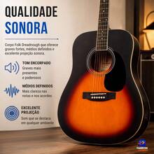 Violão Eletroacústico Giannini G D-1 EQ Folk Dreadnought Cordas De Aço Com Afinador Cromático Equalizador De 3 Bandas Pré-Amplificador GS-3T - VSB-S - Visão 7
