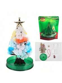 Magic Growing Paper Christmas Tree, Colorful Crystal Blossom Desktop Ornament, Fun Novelty Decor For Holiday Party Festival Present - Multicolor - View 10