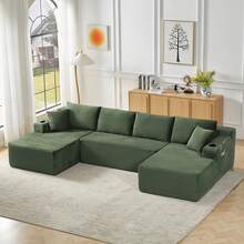 Sectional Sofa Modular Green 6 Seats - No Assembly Required - 綠色 6 座 - 查看 2