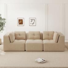 3 Seat Beige Modular Sofa - Corduroy Comfort Sofa - 米色 3 人座 - 查看 3