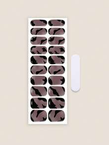 20pcs Semi-Cured Gel Nail Stickers, Long-Lasting Salon-Quality Nail Decals, Easy To Apply And Remove, UV Light Compatible - Multicolor - View 2