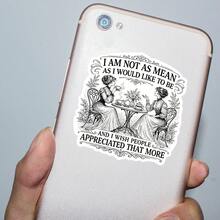 3 Inch 1pc "I'm Not As Mean As I Imagine" Humorous Sarcastic Quote Sticker, Suitable For Laptop, Water Bottle, Notebook, Cup, Diary, Locker, Perfect For Students, Teachers, Adults And Creative People - A - View 7