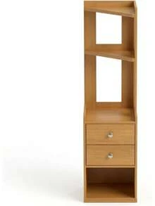 Mueble Esquinero de Melamina Colombia - Estantería Organizadora con Cajones y Repisas, Diseño Moderno Minimalista para Sala, Oficina o Dormitorio - 1 - Ver 1