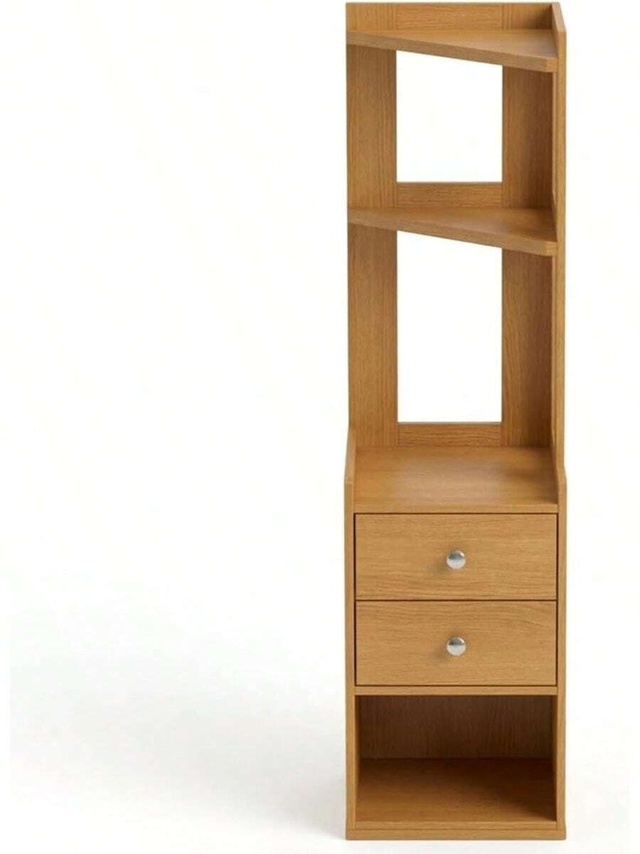 Mueble Esquinero de Melamina Colombia - Estantería Organizadora con Cajones y Repisas, Diseño Moderno Minimalista para Sala, Oficina o Dormitorio - 1 - Ver 1