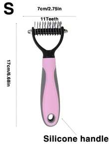 Pet Fur Cutter, Dog Grooming Shedding Tool, Double-Sided Pet Brush, Pet Supplies - Multicolor - View 13