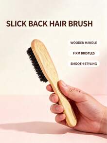 1pc Slick Back Hair Brush, Soft Bristles For Laying Down Hair Edges And For A Glossy Finish On All Hair Types,Smoothing Frizz&Restore Shine And Texture Comb - Multicolor - View 6