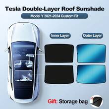 LCARS Car Sunroof Glass Sunshade, Suitable For And Model 3 Roof Sunshade Accessory [Blue Ice Crystal Coating] Heat Insulation Sun Protection UV Protection, Car Roof Sunshade Panel, Car Interior Accessory Suitable For Tesla New And Old Models Optional - Blue Ice Crystal Sunshade for Sunroof - View 14