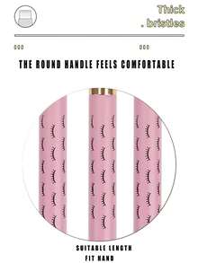 Pink Eyelash Mousse Cleaning Brush 5pcs/Pack, Solid Color Eyelash & Nose Mousse Pore Cleaning Brush For Facial Cleansing - Pink - View 3