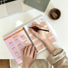 1PC A5 4-Year Monthly Planner 2027-2030, Classic Blue Floral Cover Spiral Notebook, 48 Month Calendar With Tabs, Twin-Wire Bound Premium Paper, Weekly & Monthly Schedule Organizer For Student Office School - A5 - View 5