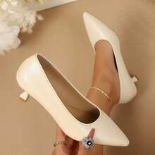 Women's High Heels, Spring/Autumn Pointed Toe Stiletto Heels, 2 Inches (Approx. 5cm) Slip-On, Closed Toe, Comfortable, Suitable For Weddings, Evening Parties, Formal Occasions, Office Wear Pumps - Beige - View 9