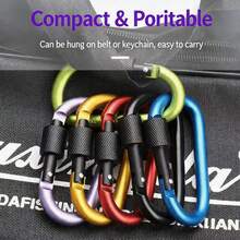 Factory Direct Thickened No.8 Lockable D-Shaped Carabiner, Aluminum Alloy Quick Release Buckle With Nut Lock, Backpack Hanging Clip For Outdoor Camping Hiking - A - View 6